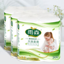 PLUS会员：雨森 原生木浆卫生卷纸 6层加厚 150g*6卷