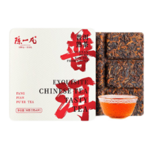 京东百亿补贴、plus会员立减:陈一凡 普洱熟茶 茶叶2017年勐海普洱宫廷金芽   便携小方片礼盒装30g