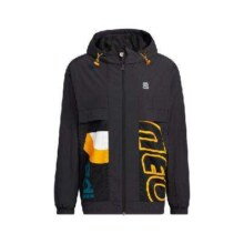 adidas NEO 大LOGO 连帽时尚男士舒适百搭运动休闲防风服