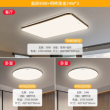 松下（Panasonic） 客厅灯卧室灯LED调光调色高端大气吸顶灯适悦光 明畔黑金系列 小客厅：智能客厅+小卧室*2