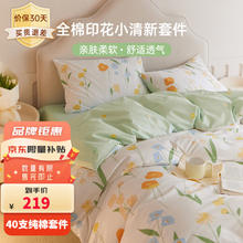 Dohia 多喜爱 全棉四件套 亲肤套件双人床单被套床上用品1.5床203*229cm