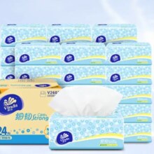 PLUS会员：Vinda 维达 细韧系列抽纸 3层*100抽*24包/箱*2件
