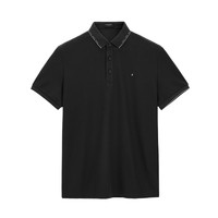 PEACEBIRD 太平鸟 男装 男士黑色休闲POLO衫