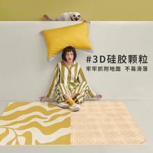 ZHUJUN 竹珺 仿羊羔绒卧室床边毯客厅儿童房床前防滑地毯植物花卉简约60*160