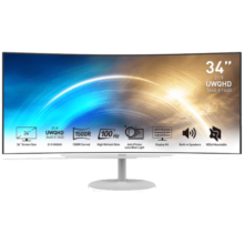 微星(MSI)  34英寸白色显示器 WQHD 曲面带鱼屏 100Hz刷新率 低蓝光 可壁挂 电脑办公显示器显示屏MP341CQW