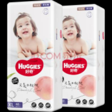 百亿补贴、PLUS会员：好奇（Huggies）铂金装成长裤XL96片(12-17kg)加大号婴儿尿不湿小桃裤超薄透气