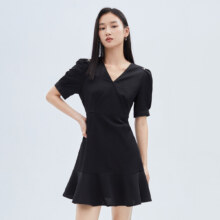 艾莱依 法式收腰连衣裙女 6022228197
