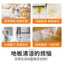 滴露地板清洁剂 木地板瓷砖擦拖洗地机可用 非草酸保养蜡乳胶漆清洁片 【量贩双瓶】柠檬清香2L*2瓶