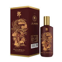 plus会员：郎酒 一带一路 金龙版 53度 酱香型白酒 500ml 礼盒装