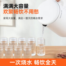九阳（Joyoung）烧水壶热水壶电热水壶便携式大容量旅行保温食品级无缝内胆易清洗外层家用防烫大口径 K17-F630白色 1.7L