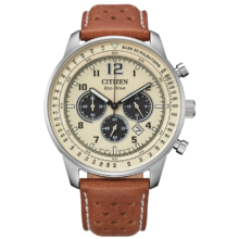 西铁城（CITIZEN）手表 FF系列光动能三眼盘皮带CA4500-16X
