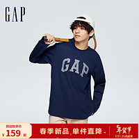 Gap 盖璞 男装春季2024新款LOGO亲肤纯棉长袖T恤892184运动内搭上衣