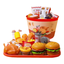 樱你心动 儿童玩具 仿真过家家厨房汉堡套装 【40件+餐盘】