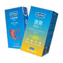 88VIP、需福袋：杜蕾斯 激爽四合一+大胆爱34只组合 赠超薄金装feel2只/盒