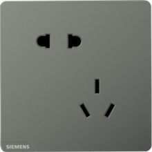 预售：SIEMENS 西门子 皓彩系列 斜五孔插座 深灰银 10只装