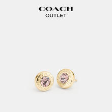 COACH 蔻驰 奥莱女士开头原石时尚经典耳饰金色银色精致配饰