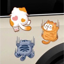 威曼斯 卡通车贴划痕遮挡贴纸 抓痕猫咪3件套-小号