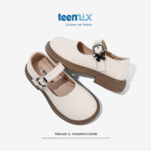 PLUS会员：TEENMIX 天美意 儿童小皮鞋 米色