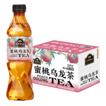 需首购、PLUS会员:CHALI茶里蜜桃乌龙果汁茶饮料瓶装390ml*15瓶整箱