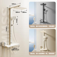 家装季、PLUS会员：SSWW 浪鲸 淋浴花洒套装 TS2 升级背喷 奶白琴键置物四功能
