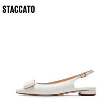 STACCATO 思加图 2024春季新款奶油鞋包头凉鞋低跟气质法式女皮凉鞋S3397AH4
