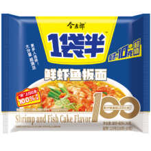plus会员、京东百亿补贴:今麦郎方便面泡面袋装 一袋半大面块速食宵夜 鲜虾鱼板味五连包126g*5袋
