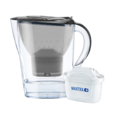 京东百亿补贴、PLus会员:碧然德（BRITA）滤水壶Marella海洋系列2.4L雅典黑 1壶1芯 家用办公自来水过滤净水器净水壶滤芯原装进口