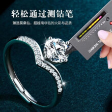 蒂瑞珂莫桑钻一克拉公主皇冠戒指女银饰送女友老婆生日情人节礼物 公主皇冠 1克拉 配证书+灯光礼盒