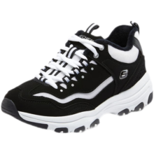 斯凯奇（Skechers）情侣休闲鞋加绒舒适绒里休闲老爹鞋男款8790122/女款8730057 女款/黑色/白色/8730057-BKW 女款36.5