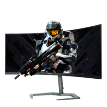 飞利浦 34英寸 曲面带鱼屏准4K WQHD165Hz HVA快速液晶1msHDR 电竞显示器 PS5游戏屏 IF设计奖34M1C5500V