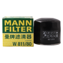 曼牌（MANNFILTER）机油滤清器机滤机油滤芯W811/80起亚领动ix35途胜朗动名图索纳塔