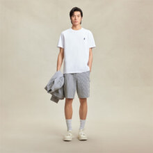 PLUS会员：JACK&JONES 杰克·琼斯 法斗刺绣短袖T恤 224201212 A06本白色