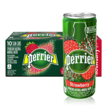 巴黎水（Perrier）法国原装进口 草莓味气泡水 进口超市 矿泉水 250ml*30罐整箱装