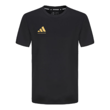 PLUS会员、京东百亿补贴：Adidas 阿迪达斯 轻薄速干T恤 黑/金 adiCLTS24CTKP-BG