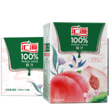 限地区，plus会员:汇源果汁 100%桃汁200ml*24盒