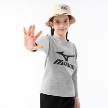 Mizuno 美津浓 男女童春秋圆领卫衣经典LOGO时尚基础百搭舒适中大童户外上衣