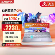 樱本 13代（4k/165hz)超性能本 32G运行内存+1TB超速固态