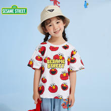 SESAME STREET 芝麻街童装女童短袖t恤夏装衣服女大童半袖上衣儿童夏季t恤 ZT23201红色 120cm
