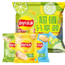 限地区！Lay's 乐事 原切马铃薯片分享装 3口味 168g（原味+黄瓜味+青柠味）