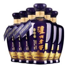 泸州老窖 蓝花瓷 头曲 浓香型白酒 52度 500ml 6瓶 整箱