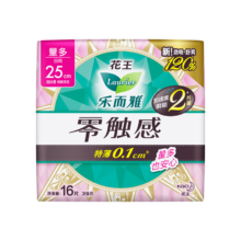 PLUS会员，需首购:乐而雅 零触感 特薄特长日用护翼型卫生巾25cm 16片*5件