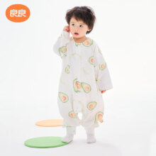 良良 婴儿睡袋春夏薄款四层棉纱布分腿睡袋 牛油果-春夏款棉纱款