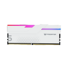 宏碁掠夺者（PREDATOR）64G(32G×2)套装 DDR5 6400频率 台式机内存条 Hermes冰刃系列 RGB灯条(C32) 白色 AI电脑配件