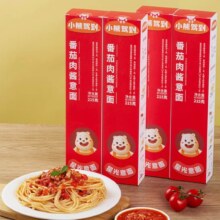 PLUS会员:小熊驾到 番茄肉酱意面 番茄215g*4盒+黑椒215g*2盒