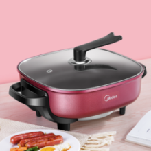 美的(Midea)电火锅MC-LHN30D家用多功能6L大容量1500W大功率电煮锅电热锅电炒锅多用途锅操作方便双重保护