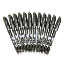 百乐（PILOT）拔盖可擦笔子弹头彩色可擦笔中性笔考试办公LFB-20EF-B 0.5mm 黑色12支装