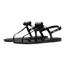 STUART WEITZMAN PEARLSTUD BOW JELLY 蝴蝶结珍珠平底果冻凉鞋