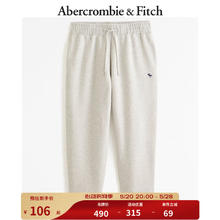 Abercrombie & Fitch 男装 美式复古街头潮流小麋鹿直筒保暖抓绒运动裤卫裤 330566-1 浅麻灰色 XXL (185/104A)