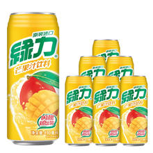 绿力 台湾生产绿力果汁饮料芒果汁490ml*6听大罐好喝聚餐饮料饮品