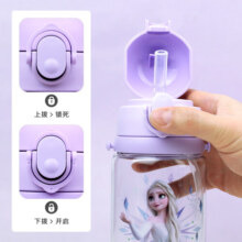 迪士尼（Disney）儿童水杯双盖Tritan宝宝夏季吸管塑料杯女学生户外水壶520ML公主